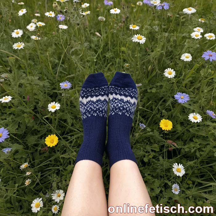 Tobias genießt Schafwollsocken an seinen Füßen